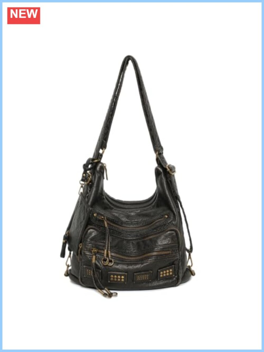 Vegan Leather Hobo Bag Y2K Shoulder Purse Crossbody
